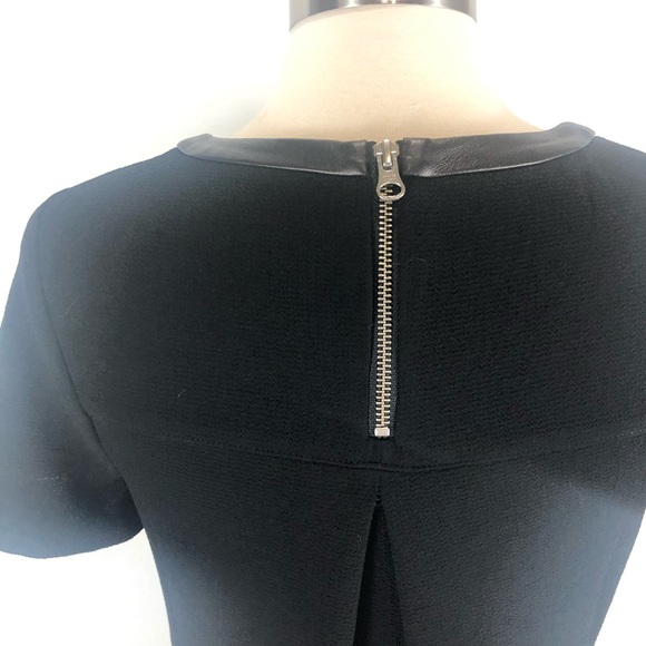Madewell leather trim black dress S - Picture 5 of 8